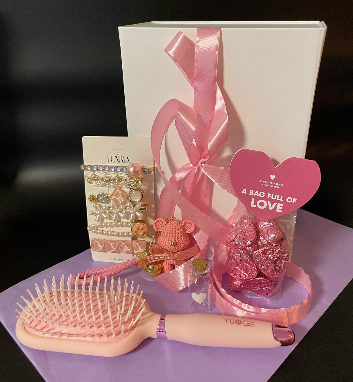 Vacker presentbox med färgtema